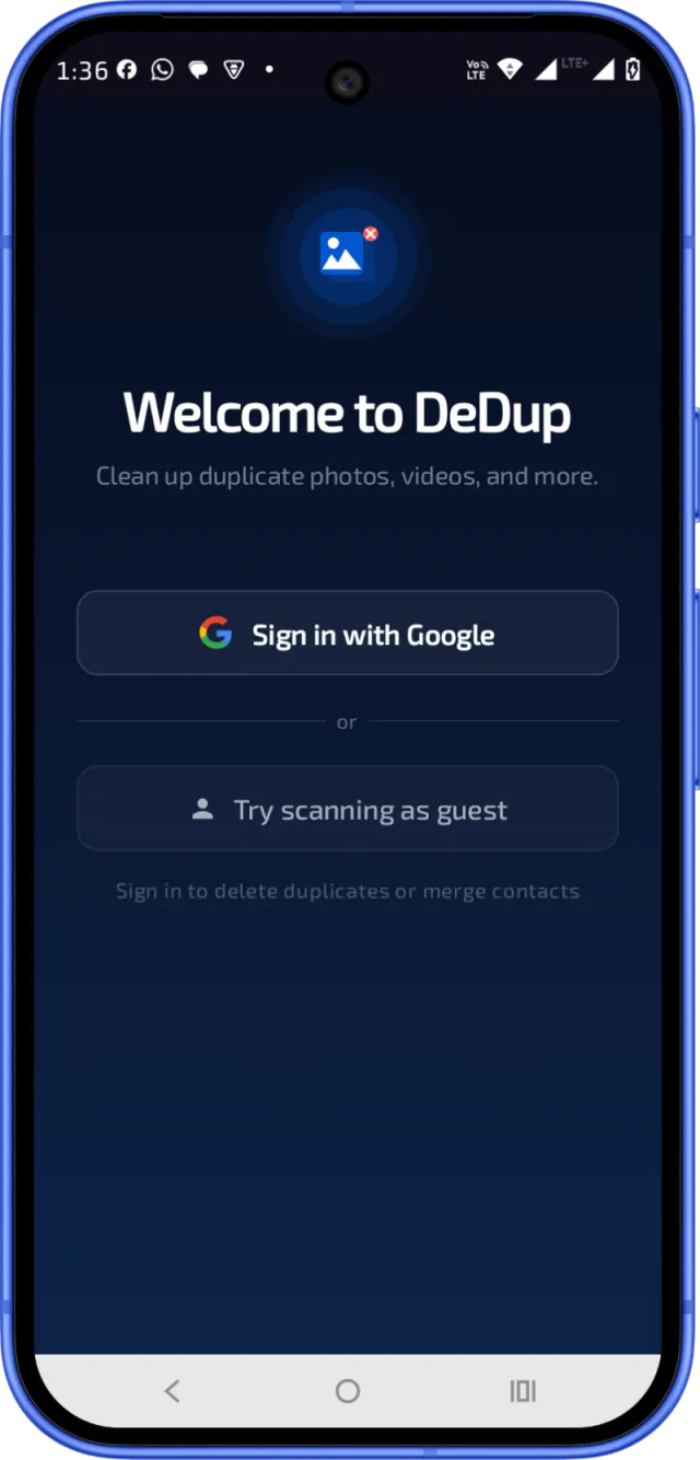 Dedup app screenshot